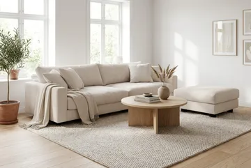 Valencia Sofagruppe Ekstra Dyb 4-personers Sofa + Fodskammel - Offwhite - Møbler - Sofaer - Sofagrupper