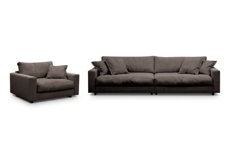Valencia Sofagruppe Ekstra Dyb 4-personers Sofa + Lænestol, Taupe