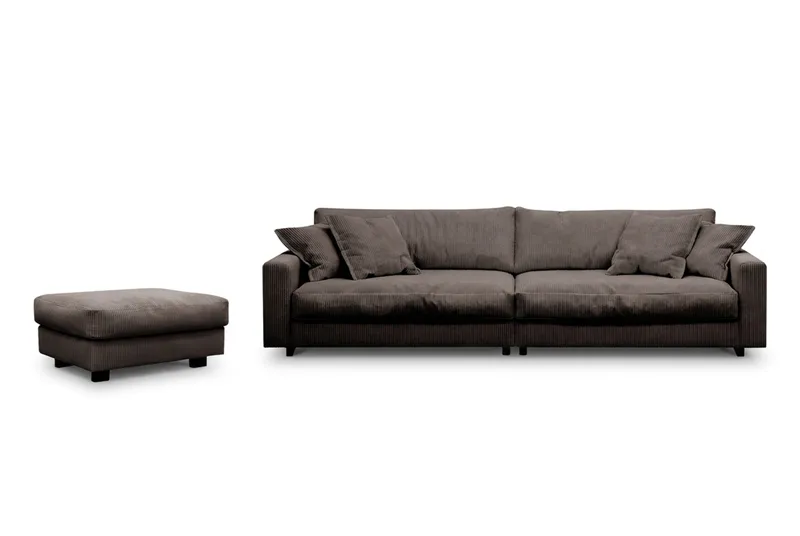 Valencia Sofagruppe Ekstra Dyb 4-personers Sofa + Fodskammel, Taupe