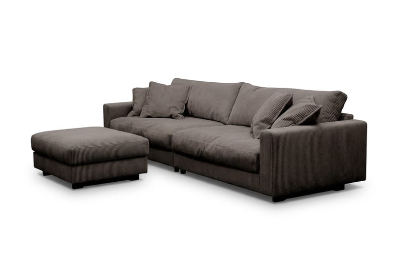 Valencia Sofagruppe Ekstra Dyb 4-personers Sofa + Fodskammel - Taupe - Møbler - Sofaer - Sofagrupper