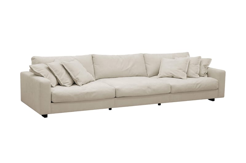 Valencia sofagruppe ekstra dyb 5-personers sofa + fodskammel i chenille - Beige - Møbler - Sofaer - Hjørnesofa