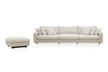 Valencia sofagruppe ekstra dyb 5-personers sofa + fodskammel i chenille
