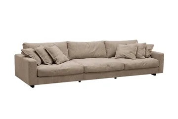 Valencia sofagruppe ekstra dyb 5-personers sofa + fodskammel i chenille - Brun - Møbler - Sofaer - Hjørnesofa
