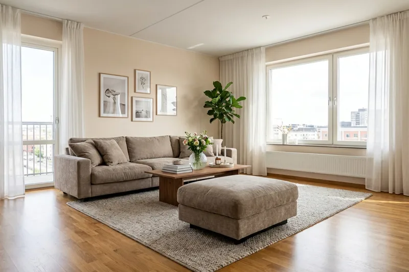 Valencia sofagruppe ekstra dyb 5-personers sofa + fodskammel i chenille - Brun - Møbler - Sofaer - Hjørnesofa