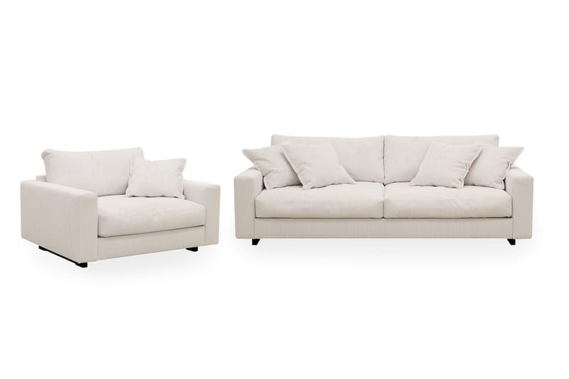 Valencia sofagruppe Extra Dyb 3-personers sofa + lænestol - Offwhite - Møbler - Sofaer - Sofagrupper