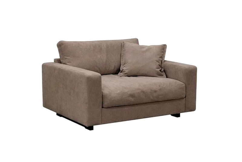 Valencia sofagruppe Extra Dyb 3-personers sofa + lænestol i chenille - Mørkebrun - Møbler - Sofaer - Sofagrupper