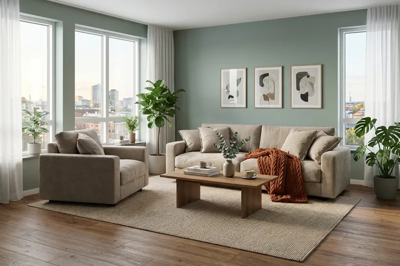 Valencia sofagruppe Extra Dyb 3-personers sofa + lænestol i chenille - Brun - Møbler - Sofaer - Sofagrupper