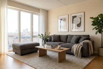 Valencia sofasæt ekstra dybt 3-personers sofa + fodskammel - Taupe - Møbler - Sofaer - Hjørnesofa