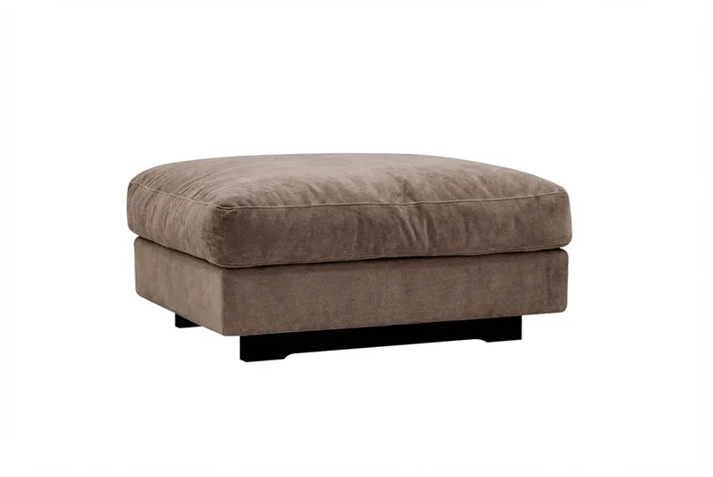 Valencia sofasæt ekstra dybt 3-personers sofa + fodskammel i chenille - Mørkebrun - Møbler - Sofaer - Hjørnesofa