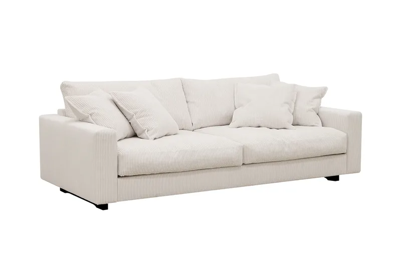 Valencia sofasæt ekstra dybt 3-personers sofa + fodskammel - Offwhite - Møbler - Sofaer - Hjørnesofa