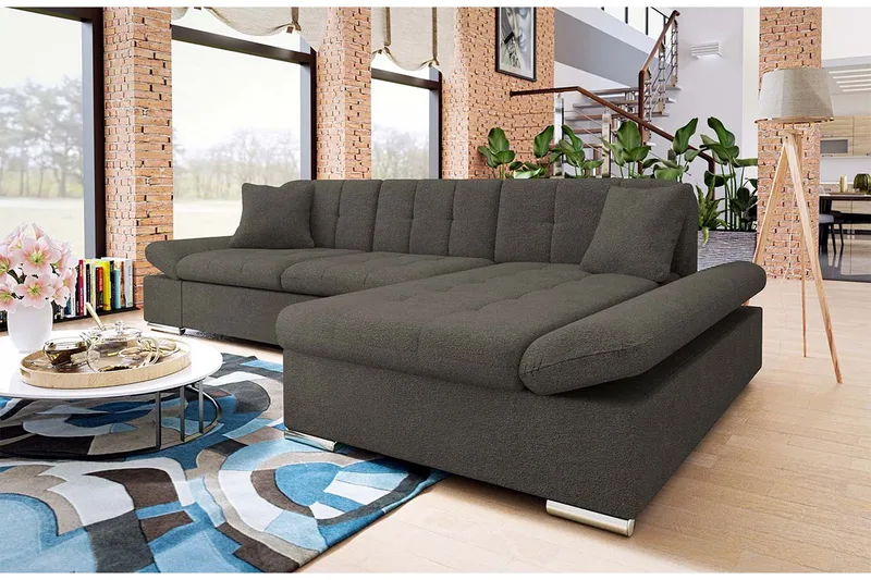 Vananda Sofa med Divan 3-seter - Brun - Møbler - Sofaer - Sofa med chaiselong