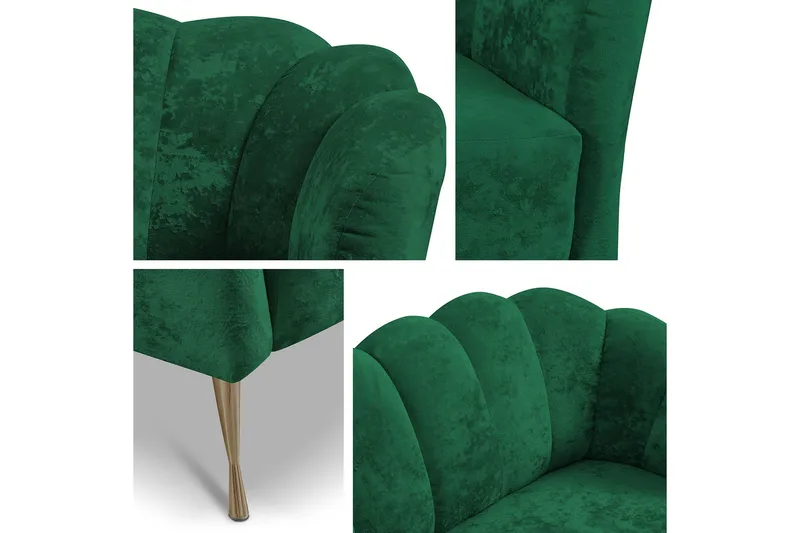 Adrial 2-Pers. Sofa - Velour/Lyserød/Sort Krom - Møbler - Sofaer - Velour sofaer