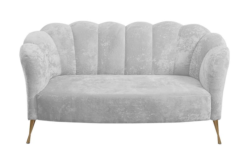 Adrial 2-Pers. Sofa, Velour/Hvid/Guld