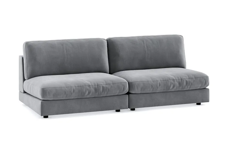 Arken 4-personers Modulsofa i Fløjl - Lysegrå - Møbler - Sofaer - Modulsofaer - Komplet modulsofa