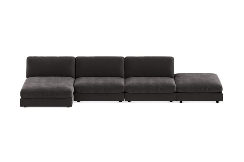 Arken U-modulsofa med Chaiselong Vendbar Velour - Mørkegrå - Velour sofaer - Komplet modulsofa