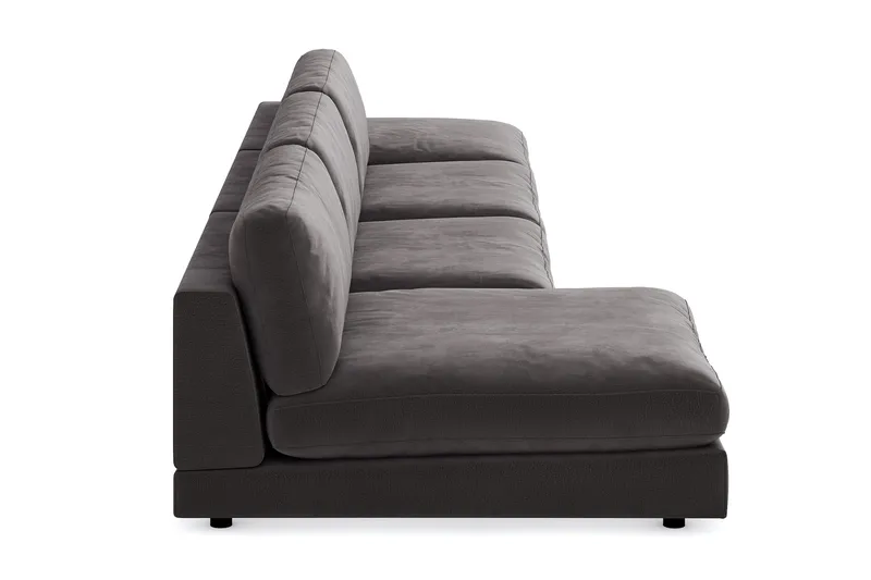 Arken U-modulsofa med Chaiselong Vendbar Velour - Mørkegrå - Møbler - Sofaer - Modulsofaer - Komplet modulsofa