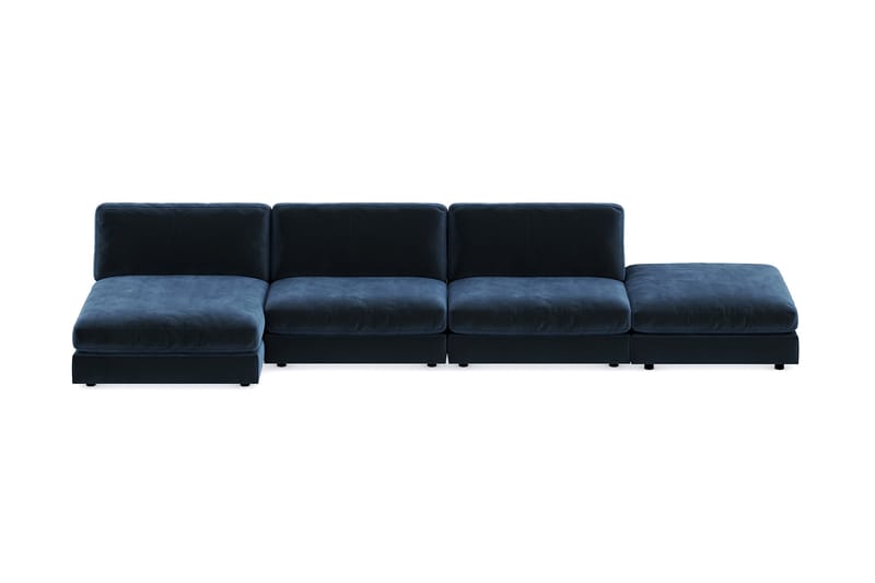Arken U-modulsofa med Chaiselong Vendbar Velour - Midnatsblå - Velour sofaer - Komplet modulsofa