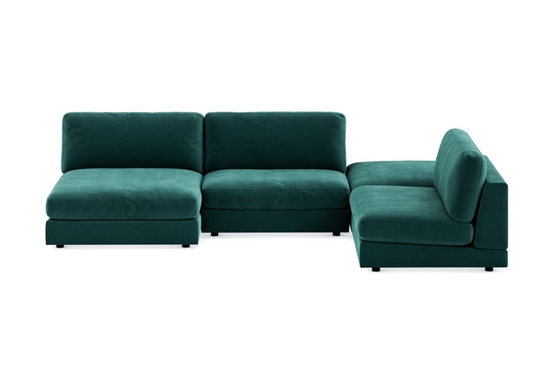 Arken U-modulsofa Velour - Mørkegrøn - Velour sofaer - Komplet modulsofa