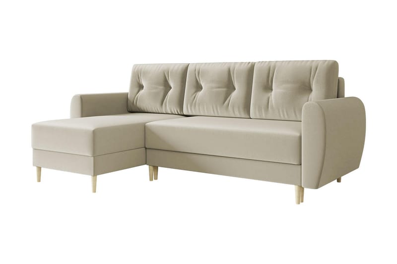 Bornalle 2-personers Sovesofa - Hvid - Sovesofaer - Velour sofaer - U sovesofa - Sovesofa chaiselong