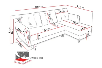 Bornalle 2-personers Sovesofa - Hvid - Møbler - Sofaer - Sovesofaer - Sovesofa chaiselong