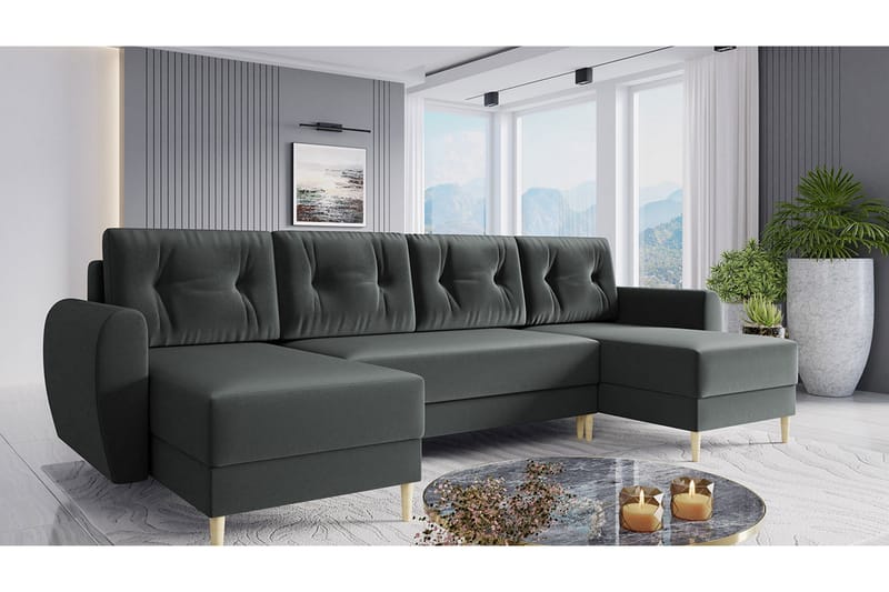 Bornalle Sovesofa - Grå - Møbler - Sofaer - Velour sofaer