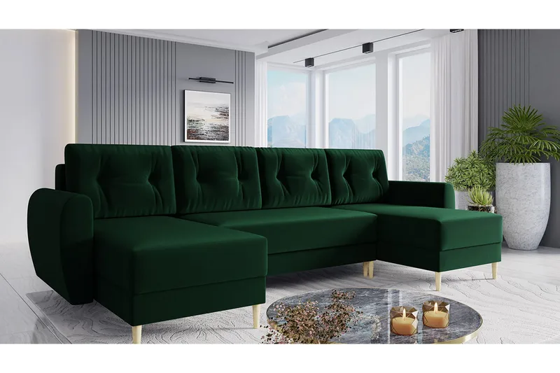 Bornalle Sovesofa - Grøn - Møbler - Sofaer - Sovesofaer - Sovesofa chaiselong