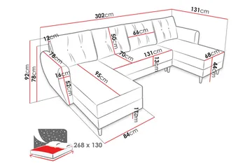 Bornalle Sovesofa - Grøn - Møbler - Sofaer - Sovesofaer - Sovesofa chaiselong