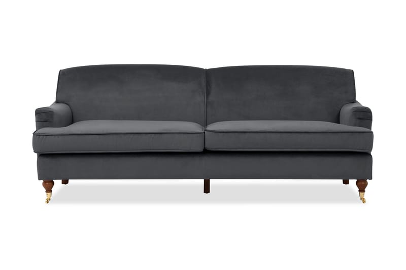 Bracknell 3-pers Sofa - Grå - Velour sofaer - 3 personers sofa