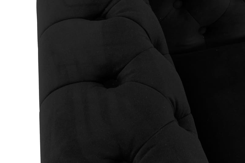 Chesterfield Deluxe Veloursofa 2-pers - Sort - 2 personers sofa - Chesterfield sofaer - Velour sofaer