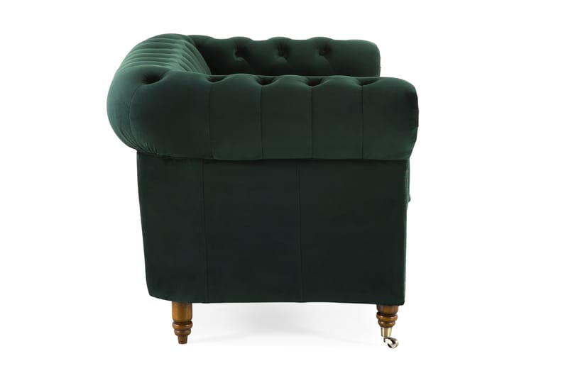 Chesterfield Deluxe Veloursofa 2-pers - Mørkegrøn - Møbler - Sofaer - Velour sofaer