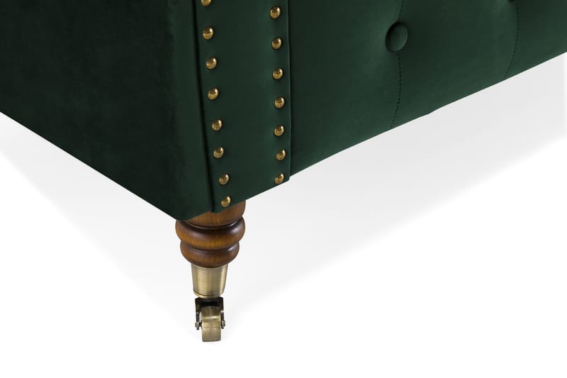 Chesterfield Deluxe Veloursofa 2-pers - Mørkegrøn - Møbler - Sofaer - Velour sofaer