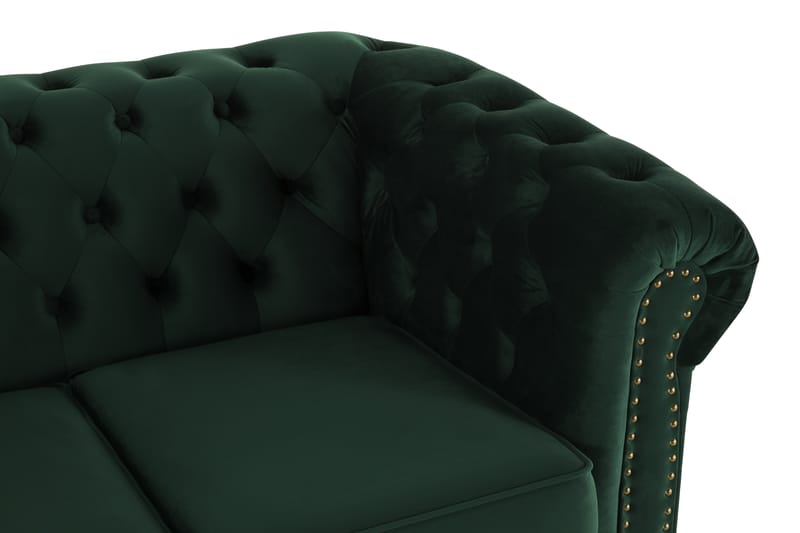 Chesterfield Deluxe Veloursofa 2-pers - Mørkegrøn - Møbler - Sofaer - Velour sofaer