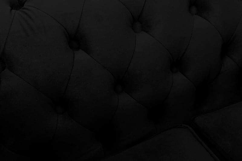 Chesterfield Deluxe Veloursofa 2-pers - Sort - Møbler - Sofaer - Velour sofaer