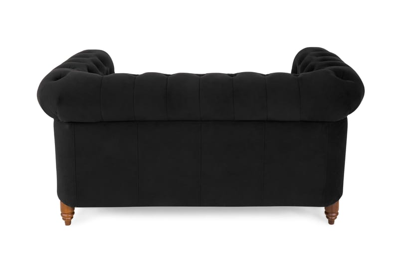 Chesterfield Deluxe Veloursofa 2-pers - Sort - Møbler - Sofaer - Velour sofaer