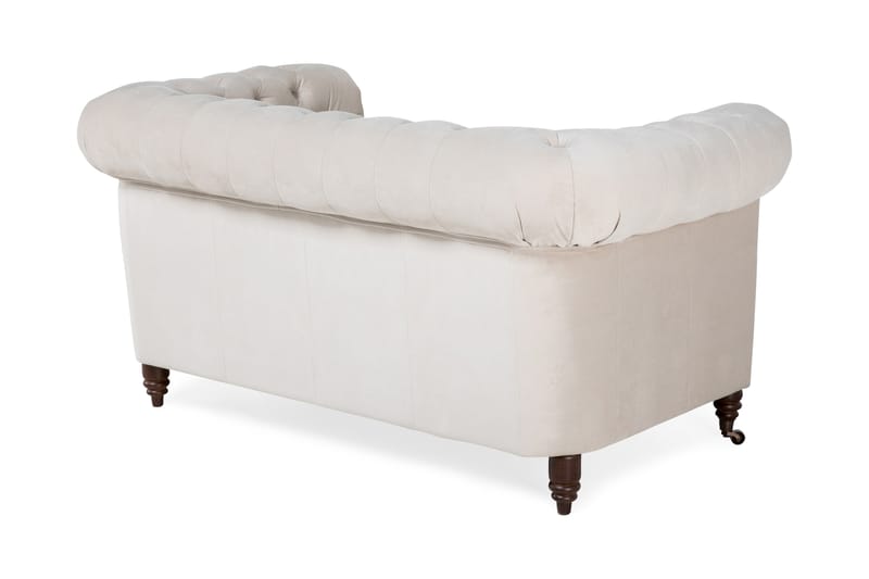 Chesterfield Deluxe Veloursofa 2-pers - Beige - 2 personers sofa - Chesterfield sofaer - Velour sofaer