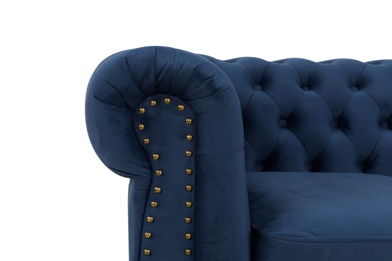 Chesterfield Deluxe Veloursofa 2-pers - Petrolblå - 2 personers sofa - Chesterfield sofaer - Velour sofaer