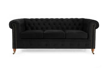 Chesterfield Deluxe Veloursofa 3-pers