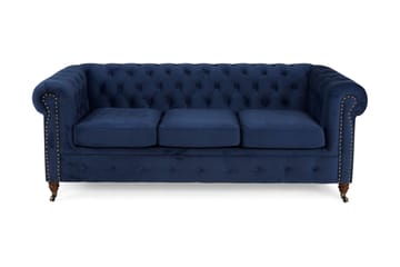 Chesterfield Deluxe Veloursofa 3-pers