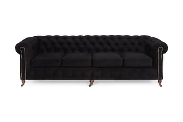 Chesterfield Deluxe Veloursofa 4-pers
