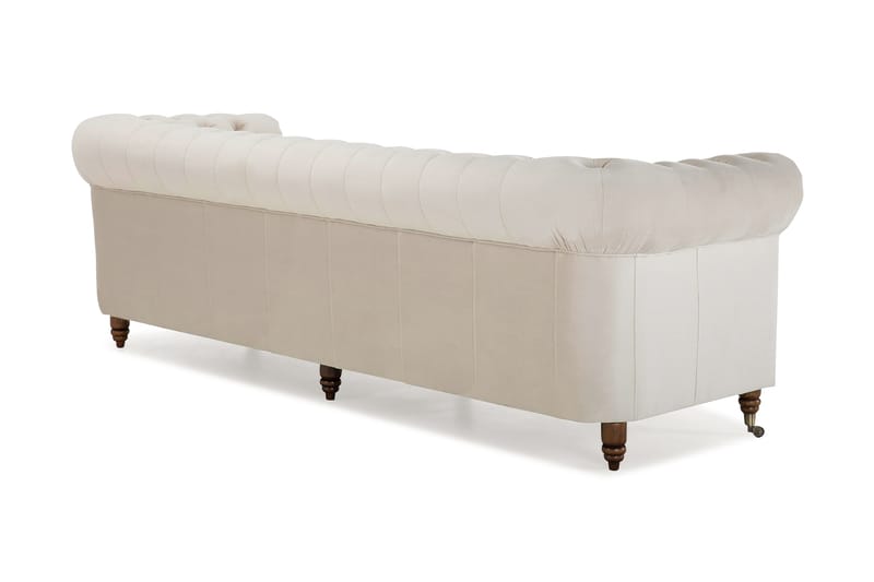 Chesterfield Deluxe Veloursofa 4-pers - Beige - Møbler - Sofaer - Velour sofaer