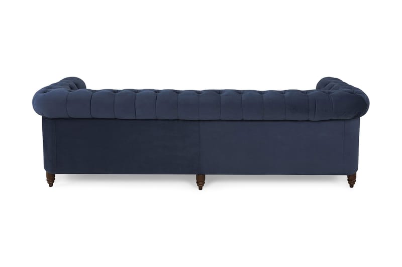 Chesterfield Deluxe Veloursofa 4-pers - Petrolblå - Møbler - Sofaer - Velour sofaer