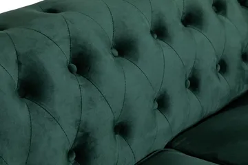 Chesterfield Lyx 2-sædet Lille fløjlsofa – Dyb sofa 160 cm bred - Grøn - Møbler - Sofaer - Velour sofaer