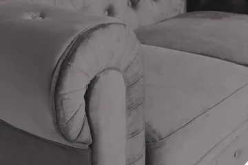 Chesterfield Lyx 2-sædet Lille Fløjlssofa – Dyb sofa 160 cm bred - Mørkegrå - Møbler - Sofaer - 2 personers sofa
