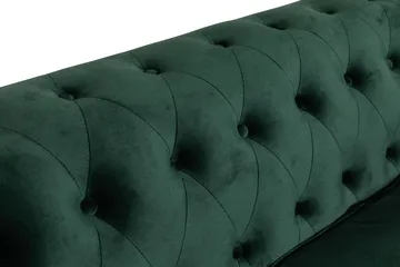 Chesterfield Lyx 3-sædet Fløjlssofa – Dyb sofa - Grøn - Møbler - Sofaer - Velour sofaer