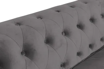 Chesterfield Lyx 3-sædet Fløjlssofa – Dyb sofa - Mørkegrå - Møbler - Sofaer - Velour sofaer