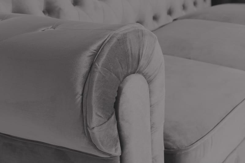 Chesterfield Lyx 3-sædet Fløjlssofa – Dyb sofa - Mørkegrå - Møbler - Sofaer - Velour sofaer
