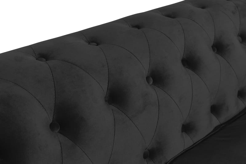 Chesterfield Lyx 3-sædet Fløjlssofa – Dyb sofa - Sort - Møbler - Sofaer - Velour sofaer