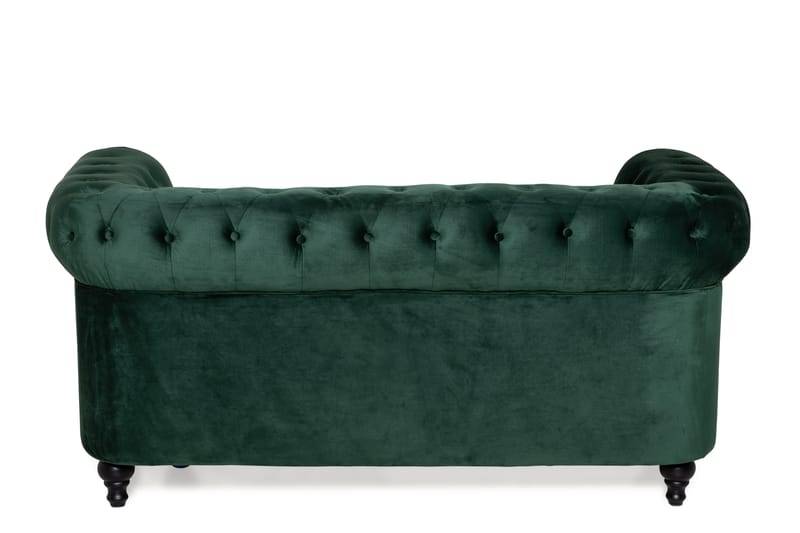 Chesterfield Lyx Veloursofa 2-pers - Mørkegrøn - 2 personers sofa - Chesterfield sofaer - Velour sofaer