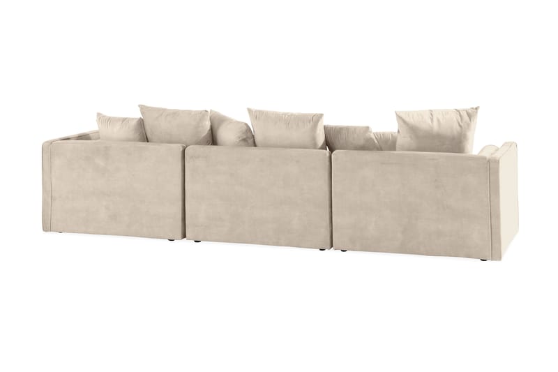 Chowchow 3-Pers. Veloursofa - Beige/Sort - Velour sofaer - 3 personers sofa