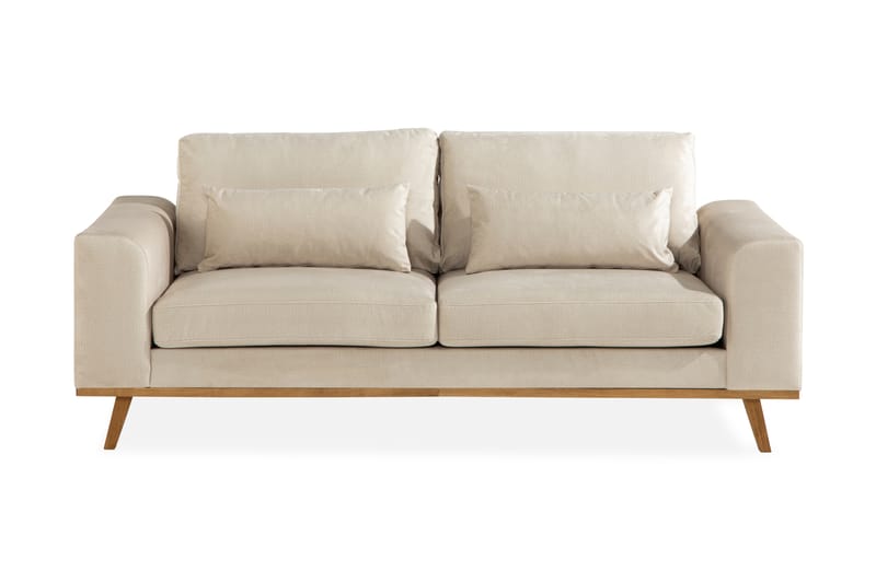 Copenhagen 2-Pers. Veloursofa - Beige - Velour sofaer - 2 personers sofa